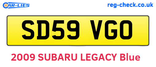 SD59VGO are the vehicle registration plates.
