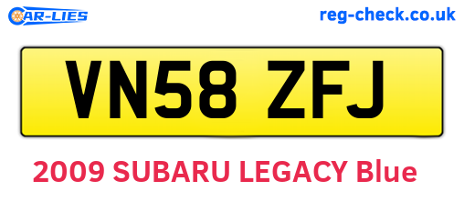 VN58ZFJ are the vehicle registration plates.