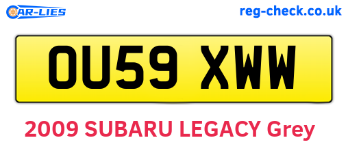 OU59XWW are the vehicle registration plates.