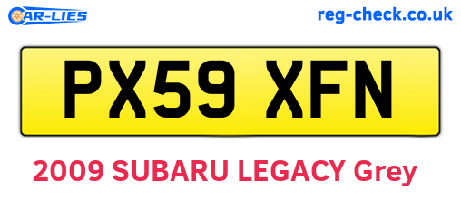 PX59XFN are the vehicle registration plates.