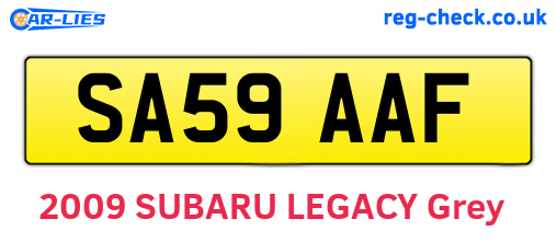 SA59AAF are the vehicle registration plates.