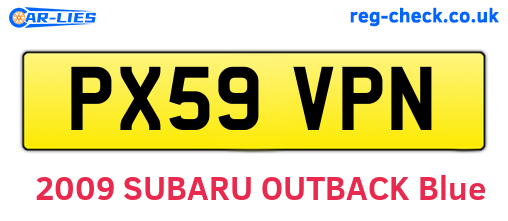 PX59VPN are the vehicle registration plates.