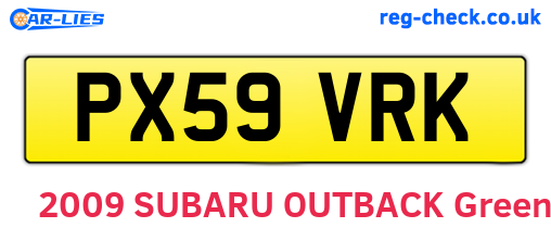PX59VRK are the vehicle registration plates.
