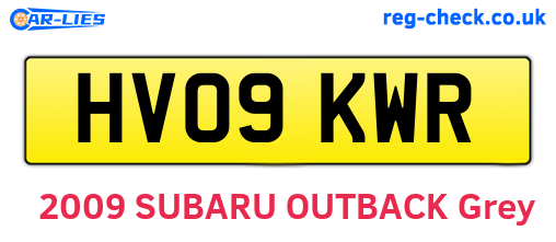 HV09KWR are the vehicle registration plates.