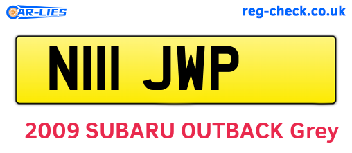 N111JWP are the vehicle registration plates.