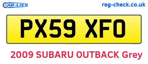 PX59XFO are the vehicle registration plates.