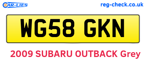WG58GKN are the vehicle registration plates.