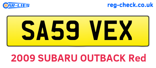 SA59VEX are the vehicle registration plates.