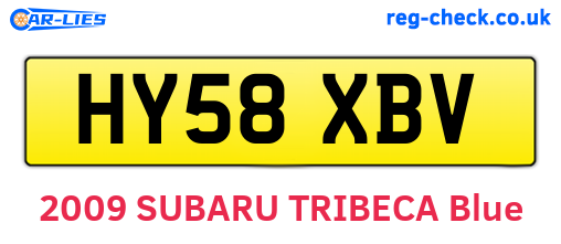 HY58XBV are the vehicle registration plates.