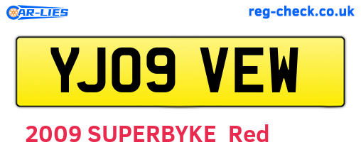 YJ09VEW are the vehicle registration plates.