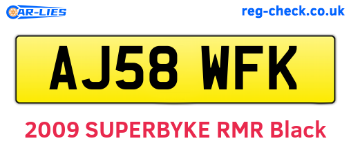 AJ58WFK are the vehicle registration plates.