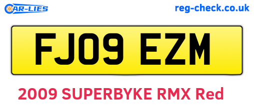 FJ09EZM are the vehicle registration plates.