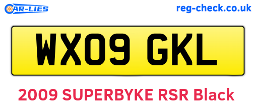 WX09GKL are the vehicle registration plates.