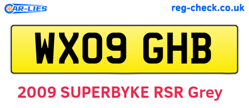 WX09GHB are the vehicle registration plates.