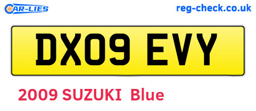 DX09EVY are the vehicle registration plates.