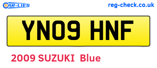 YN09HNF are the vehicle registration plates.