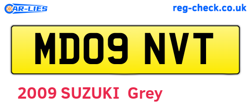 MD09NVT are the vehicle registration plates.