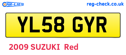 YL58GYR are the vehicle registration plates.