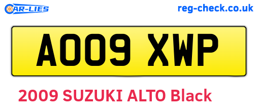 AO09XWP are the vehicle registration plates.