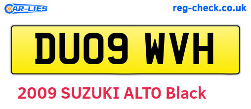 DU09WVH are the vehicle registration plates.