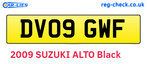 DV09GWF are the vehicle registration plates.