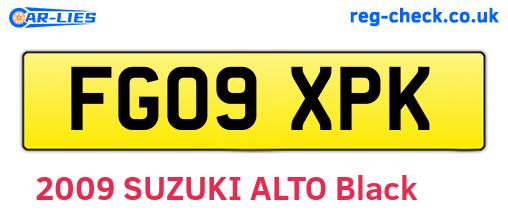 FG09XPK are the vehicle registration plates.