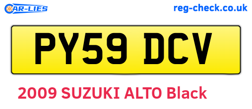 PY59DCV are the vehicle registration plates.
