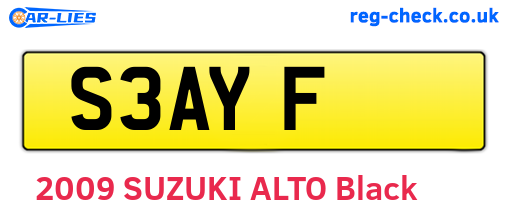 S3AYF are the vehicle registration plates.