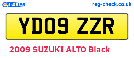 YD09ZZR are the vehicle registration plates.