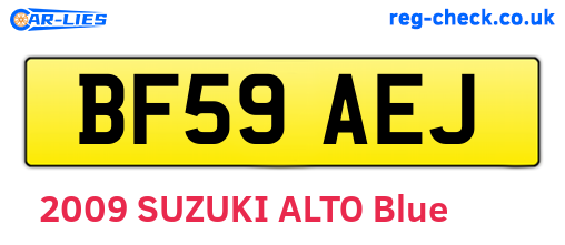 BF59AEJ are the vehicle registration plates.