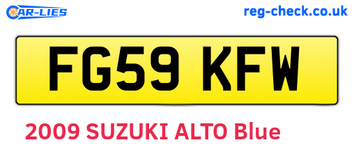 FG59KFW are the vehicle registration plates.
