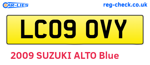 LC09OVY are the vehicle registration plates.