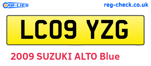 LC09YZG are the vehicle registration plates.