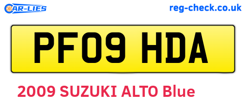 PF09HDA are the vehicle registration plates.
