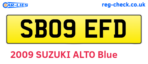 SB09EFD are the vehicle registration plates.