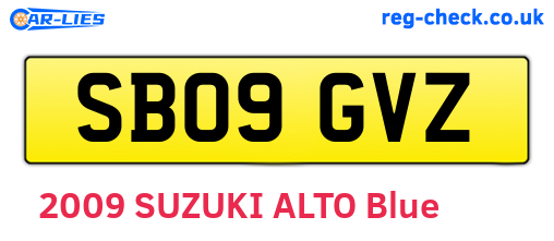 SB09GVZ are the vehicle registration plates.