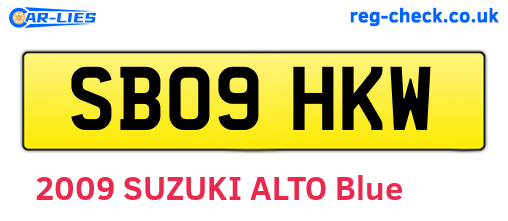 SB09HKW are the vehicle registration plates.