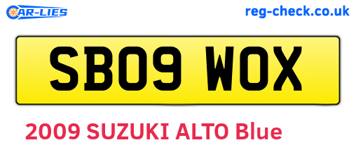 SB09WOX are the vehicle registration plates.