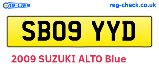 SB09YYD are the vehicle registration plates.