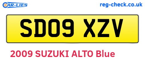 SD09XZV are the vehicle registration plates.