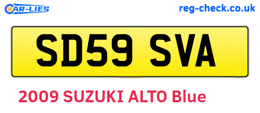 SD59SVA are the vehicle registration plates.