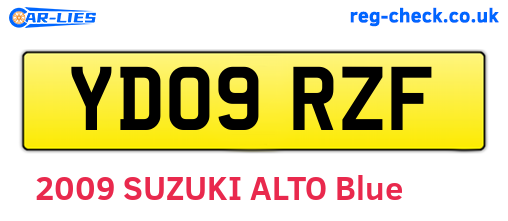 YD09RZF are the vehicle registration plates.