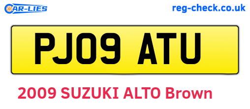 PJ09ATU are the vehicle registration plates.