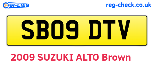 SB09DTV are the vehicle registration plates.