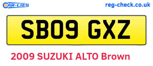 SB09GXZ are the vehicle registration plates.