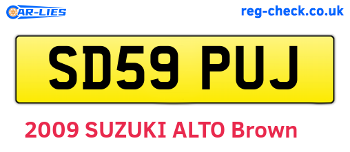 SD59PUJ are the vehicle registration plates.