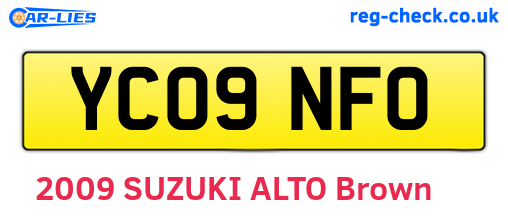YC09NFO are the vehicle registration plates.
