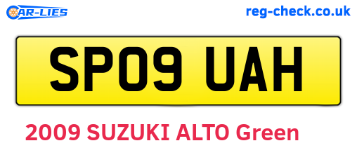 SP09UAH are the vehicle registration plates.
