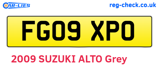 FG09XPO are the vehicle registration plates.