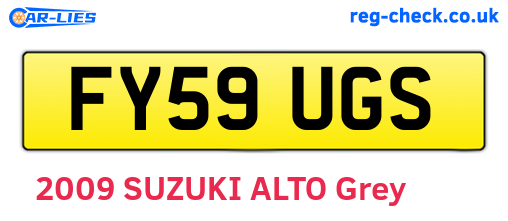 FY59UGS are the vehicle registration plates.